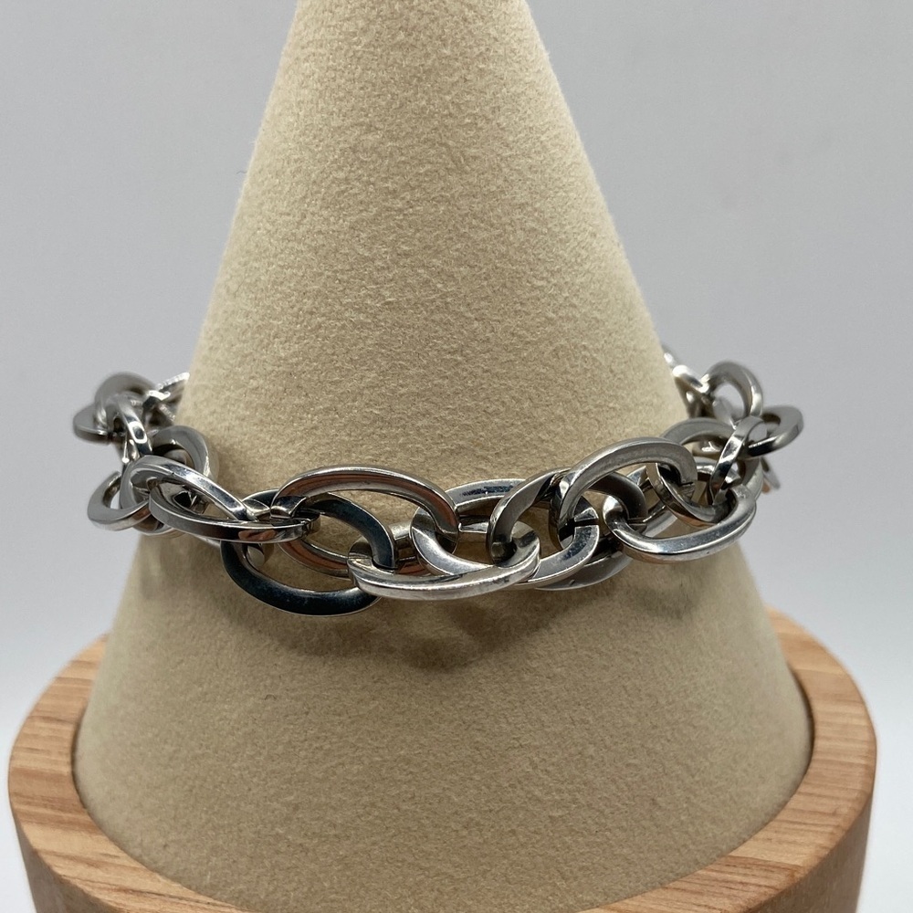 Stainless Steel Chunky Oval Link Curb Link Bracelet Minimaist Streetwear